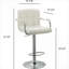 Tabouret de bar compact à siège simple et pivotant, similicuir blanc impeccable avec structure en métal