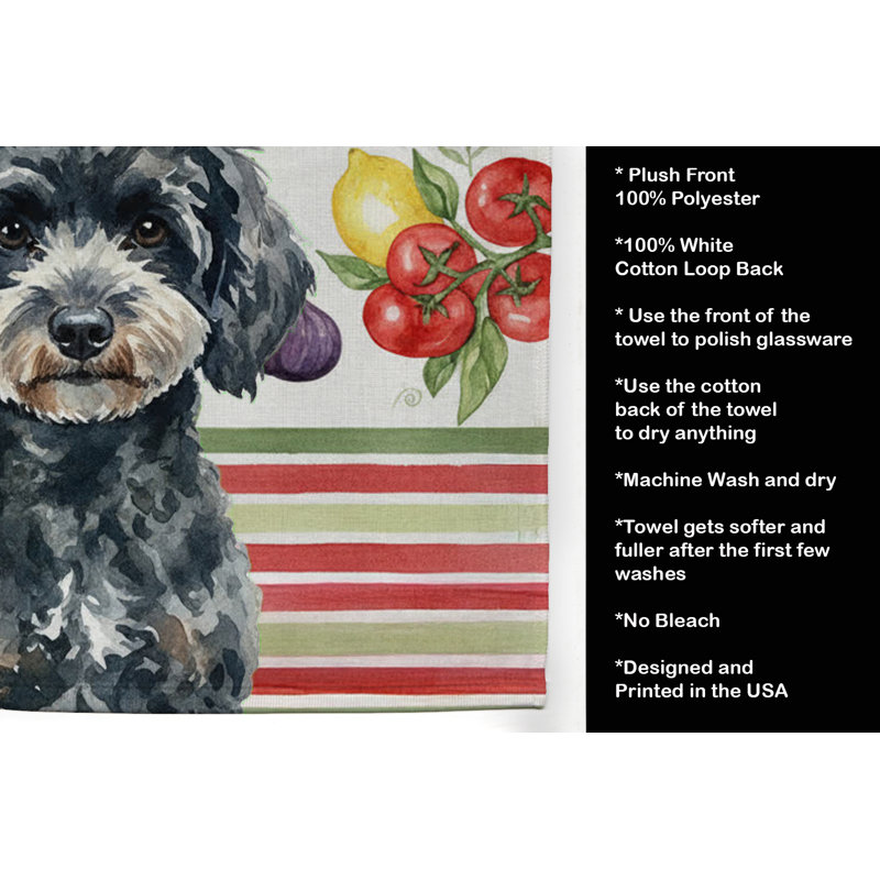 Serviette de cuisine miniature caniche, Miniature Black Poodle