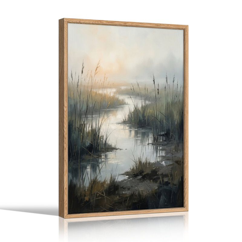 Ensemble de 1 tableau sur toile Misty River, H 36 po x l 24 po, Naturel