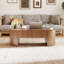 Table basse relevable avec rangement dissimulé, table basse ovale avec plateau relevable, table basse de style moderne Mid-Century-1849712833