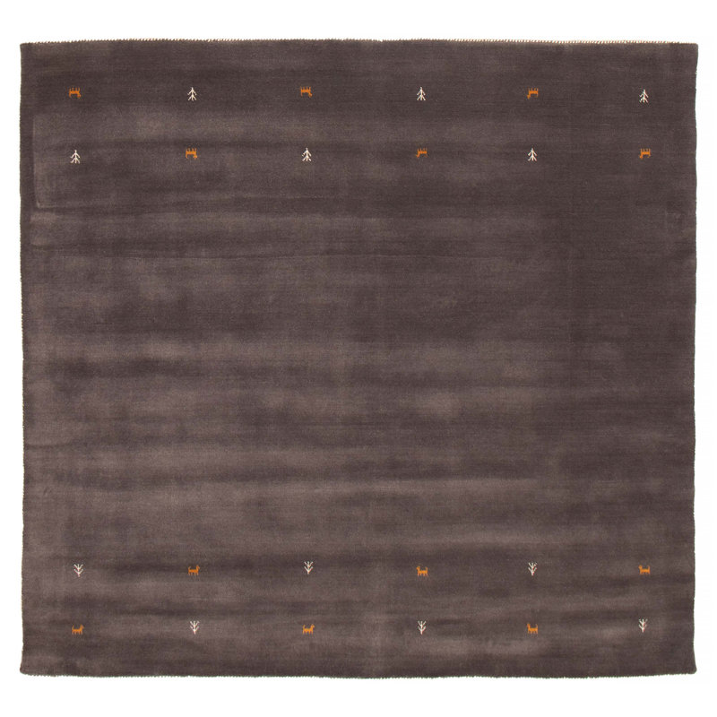 Tapis gris Kashkuli Gabbeh 8 pi 4 po x 8 pi 1 po