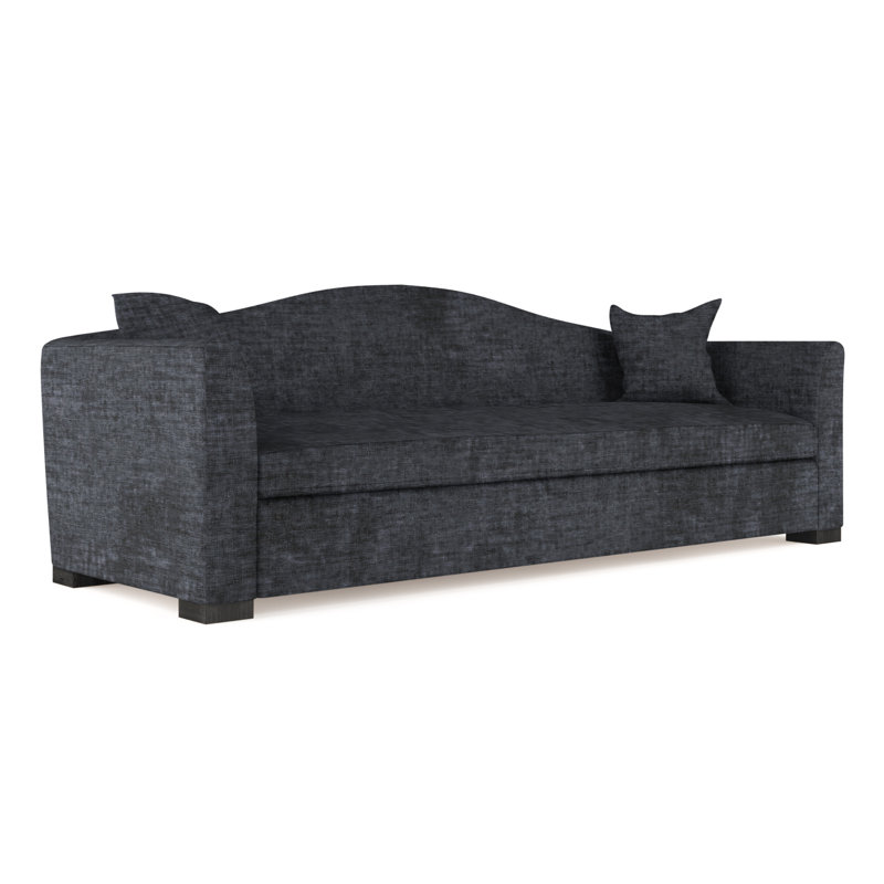 Canapé Horatio, H 33 po x l 108 po x P 36 po, Ébène, Cuir argenté vieilli