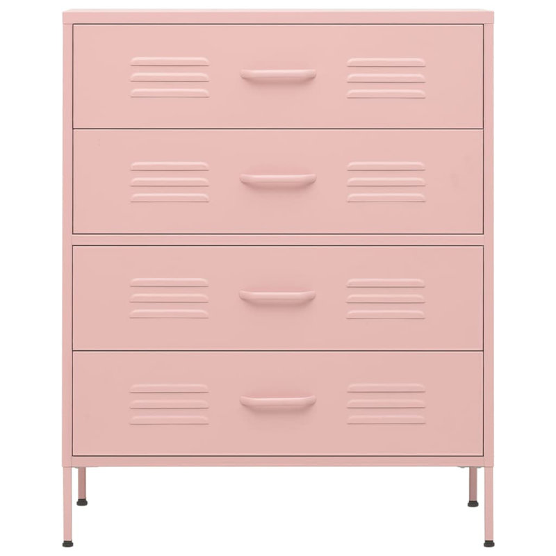 Robinne 80cm W 4 - Drawer Chest of Drawers, Pink
