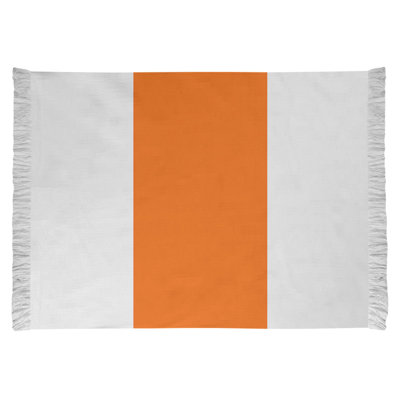Tapis blanc/orange tissé à plat Miami