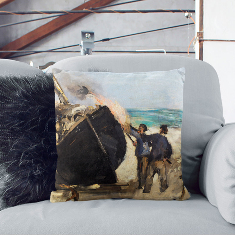 Square Cushion, Black, 55cm H x 55cm W x 20cm D