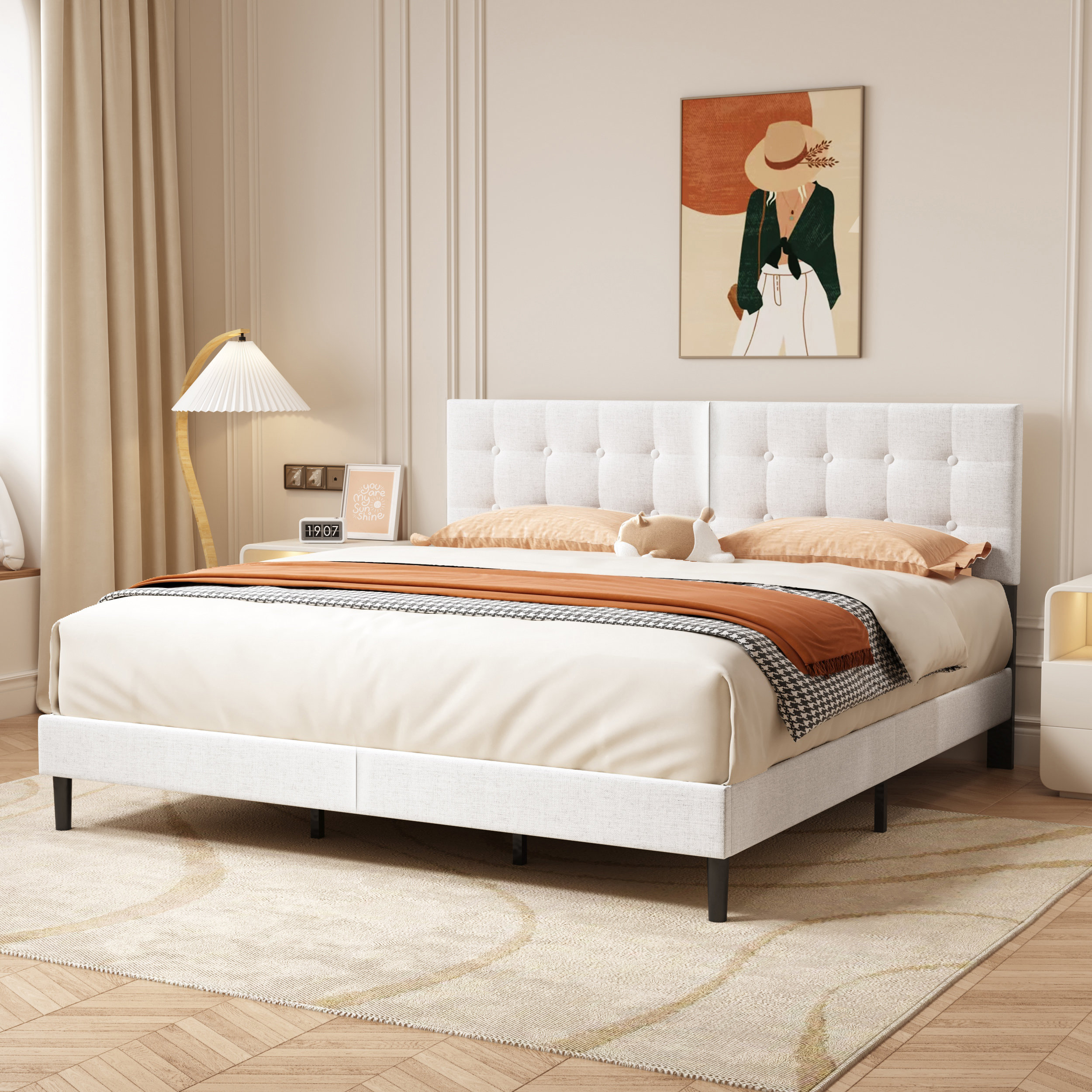 Wade Logan® Upholstered Platform Bed & Reviews | Wayfair