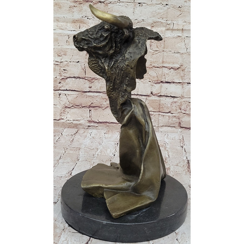 Figurine buste graphique bronze
