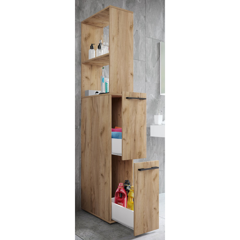 Rainna Bathroom Cabinet, Honey oak