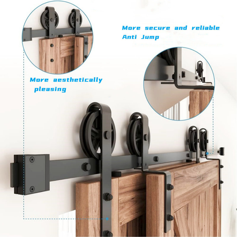 Single Track Bypass Sliding Barn Door Hardware Kit, 108 in.