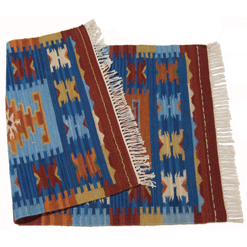 Klein Rectangle 60 cm x 110 cm Flatweave Kilim Indoor / Outdoor Area Rug