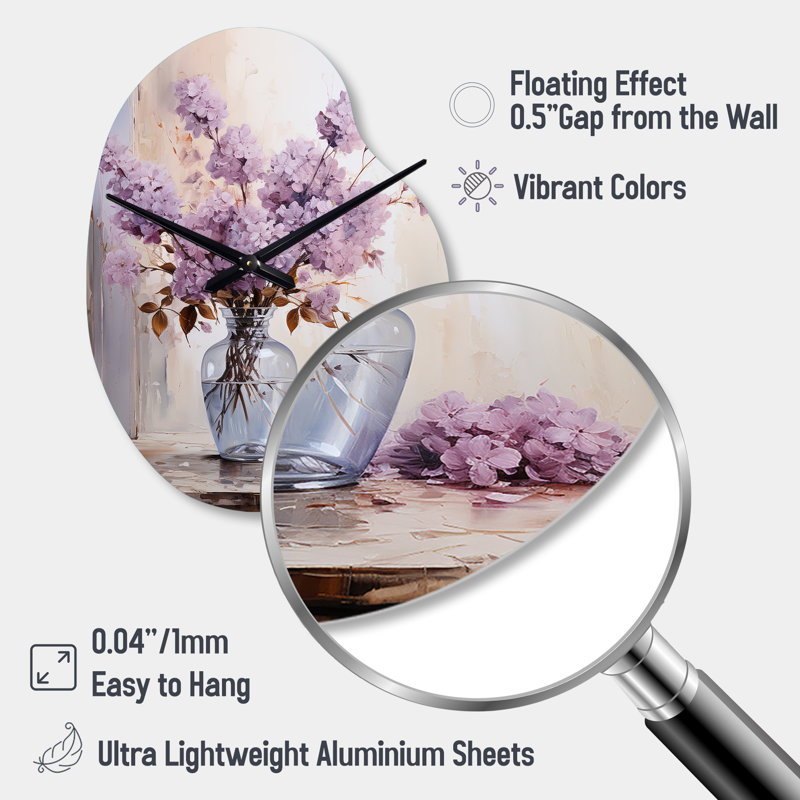 Horloge murale lilas lavande Serenade II - lilas asymétrique, Petit
