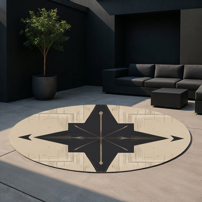 Regal Reverence Indoor And Outdoor Area Rug, Round 5'