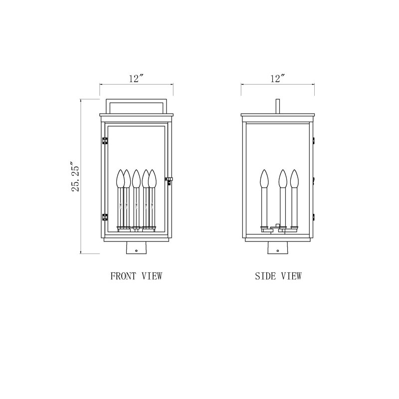 Amari Sand Black 5 Light Outdoor Post Mount Fixture