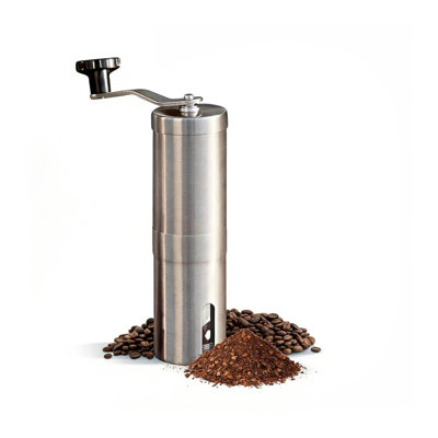 Moulin à café manuel en acier inoxydable avec meule réglable, moulin à manivelle portable pour espresso et infusion de voyage