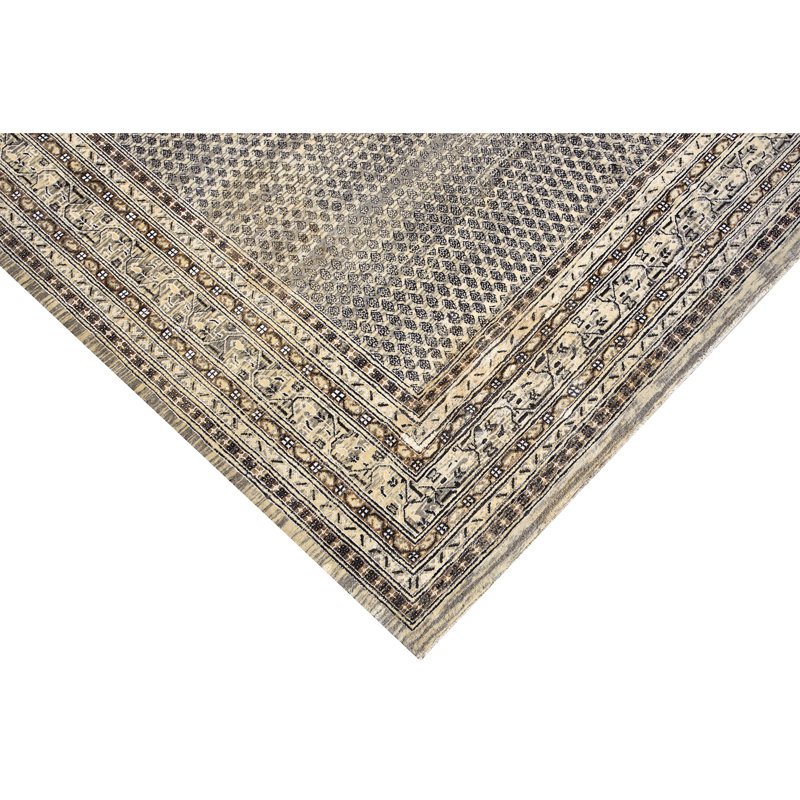 Hand Knotted Area Rug in Beige/Gray