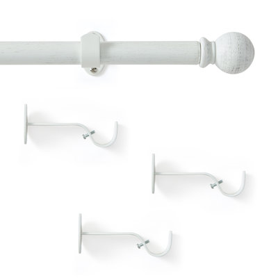 Tringle à rideaux réglable en fer forgé rustique Gwyn, avec embouts boule martelés