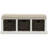 Rustic Storage Bench With 3 Removable Classic Rattan Basket , Entryway Bench Storage Bench With Removable Cushion (White)-1885331302