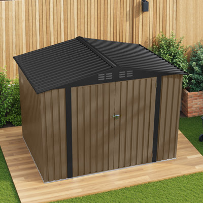 Pavillon de jardin permanent en métal L 5 pi. D Extérieur en acier galvanisé avec évents