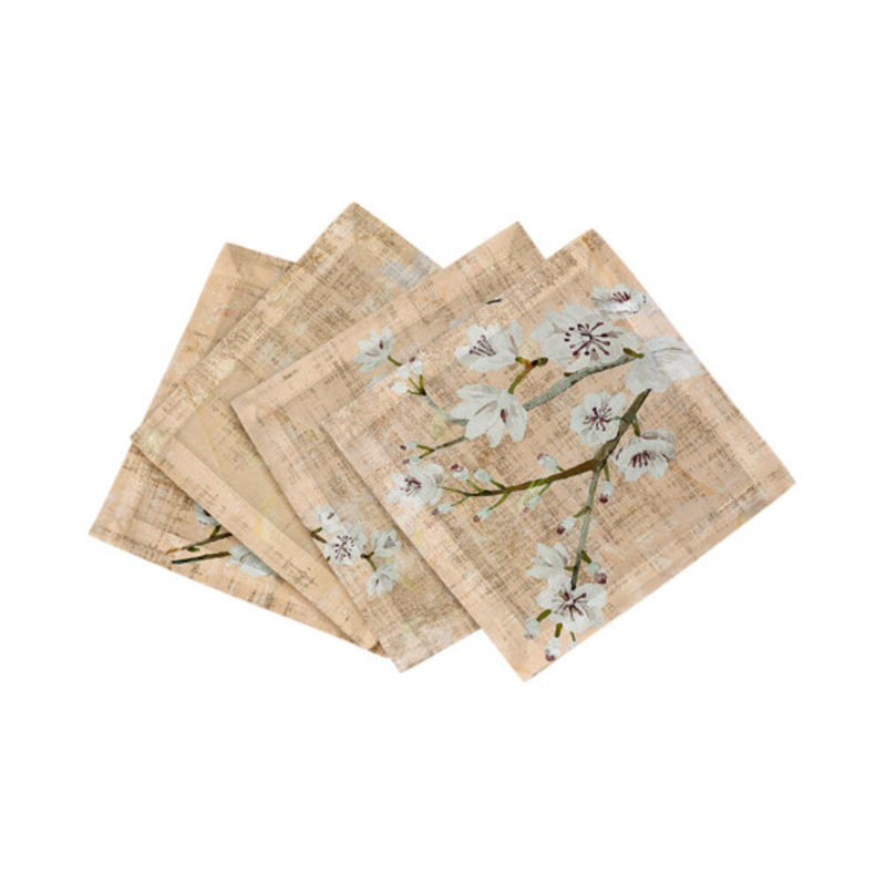 Blossom Fantasia Cotton Sateen Cocktail Napkins, Romance