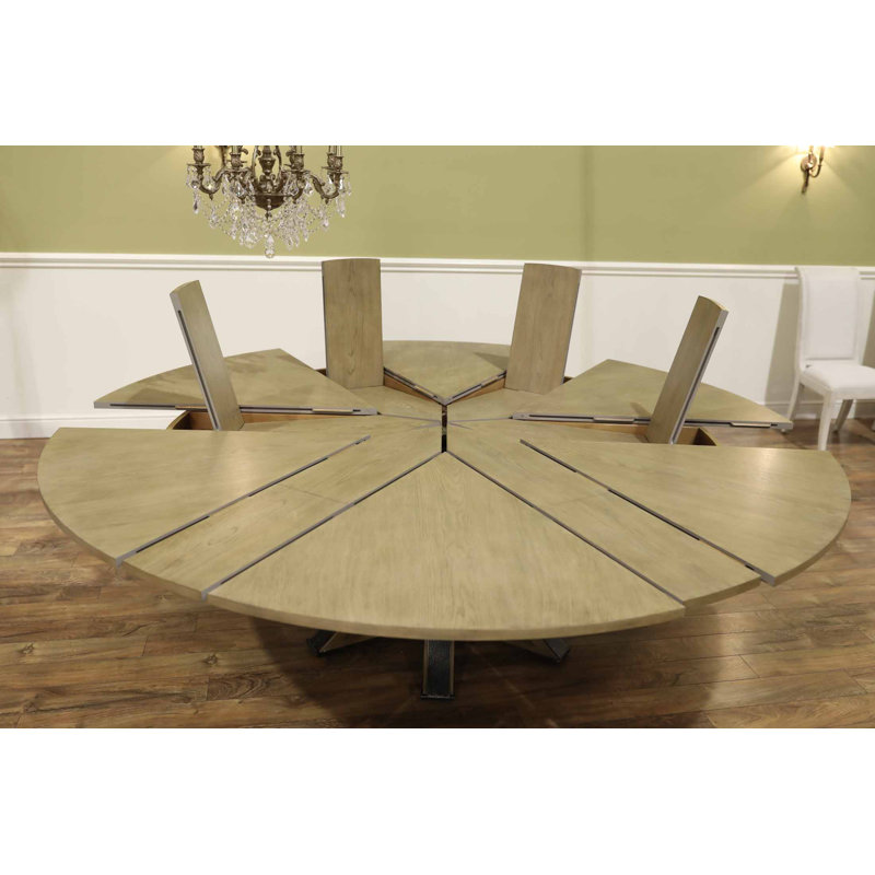 Jupe Mink Extendable Solid Wood Dining Table, Artisan Gray