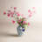 Magnolia and Dahlia Arranged in a Decorated Ceramic Vase