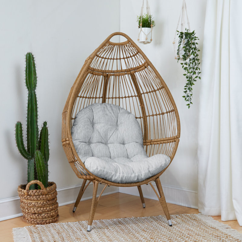 Jahmad Outdoor 4'' Papasan Seat Cushion, Angel Silver