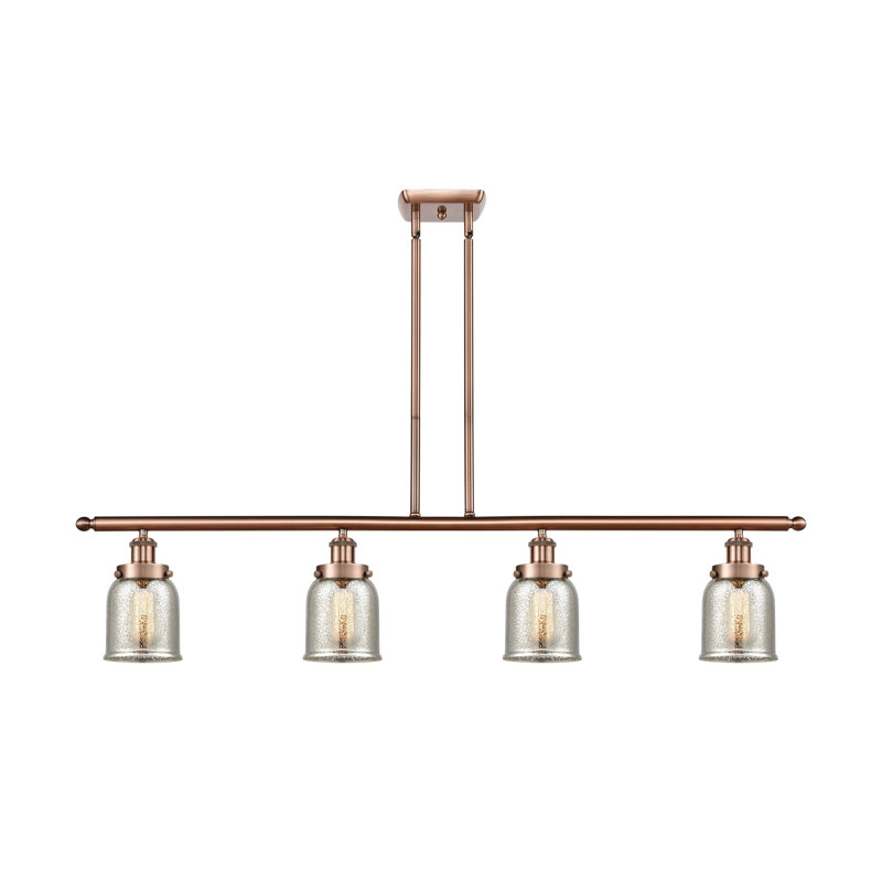 Luminaire suspendu linéaire à 4 lumières pour îlot de cuisine Gov, Cuivre antique, Ampoule non incluse