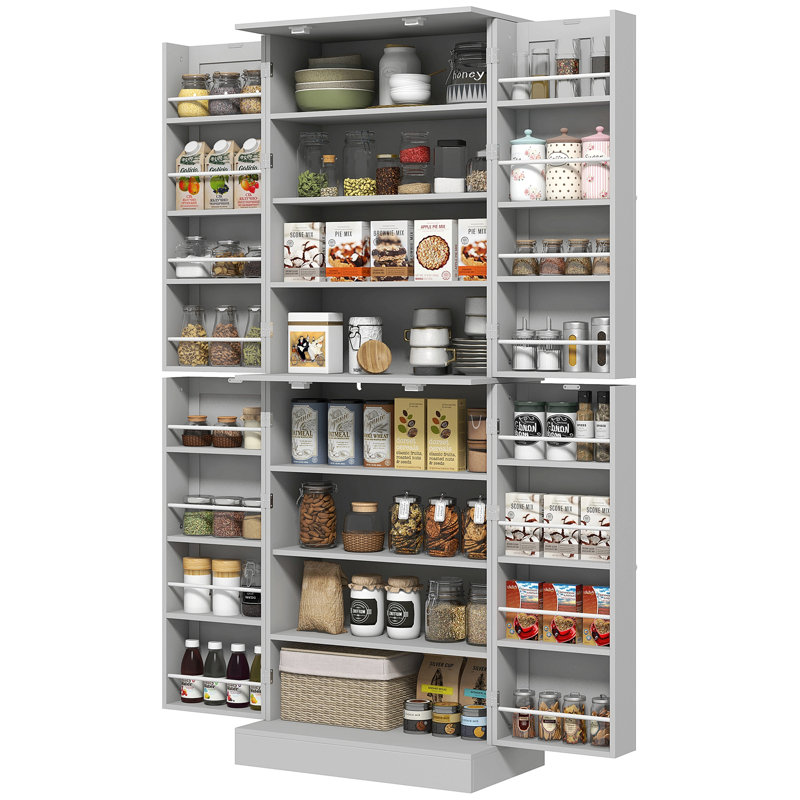 Armoire de cuisine de 65 po HOMcom, armoire de rangement moderne avec portes et tablettes, armoire autoportante pour la salle à manger