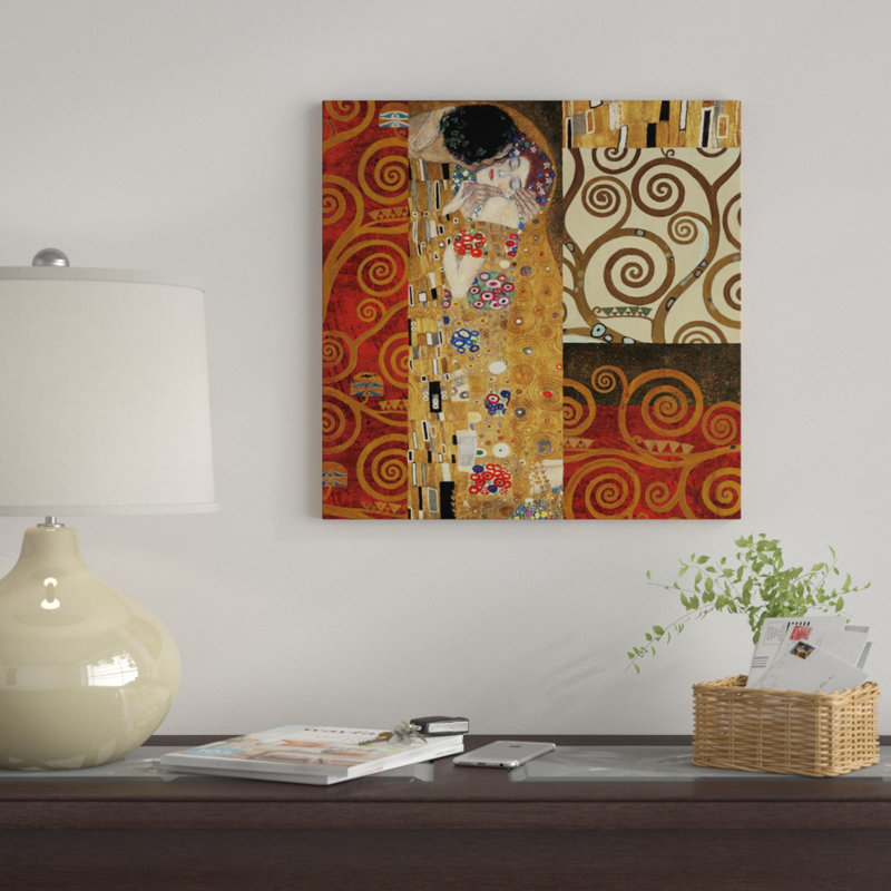 «Klimt Détails (The Kiss)» par Gustav Klimt, impression sur toile tendue, H 48 po x l 48 po x P 1,5 po, Toile tendue