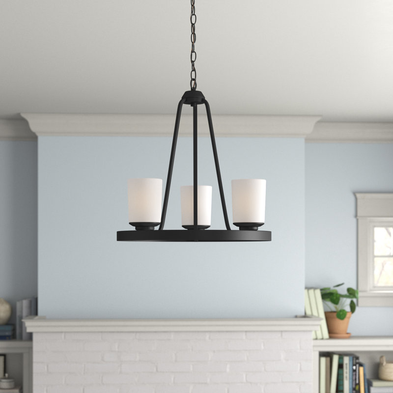 Kemal Three Light Chandelier from Generation Lighting , No, Midnight Black, Not Energy Star