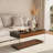 43'' W Rectangular Coffee Table with Tempered Glass Top, Walnut Finish, Drawers & Open Shelf
