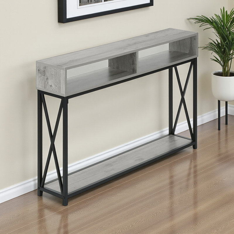 Table d'appoint à 2 tablettes avec pieds en métal Baretta, Grey