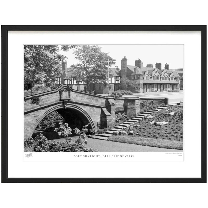 Port Sunlight, Dell Bridge C1955 1 Piece Single Picture Frame Wall Art, 45cm H x 60cm W x 2.3cm D