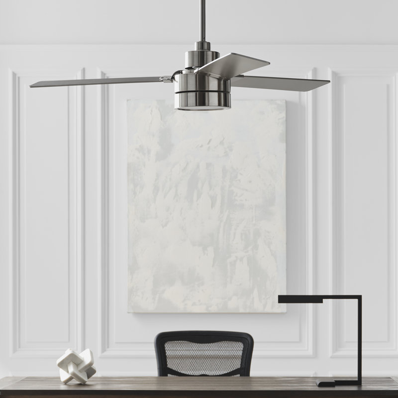 Marra 52'' Ceiling Fan with LED Lights, Brushed Silver