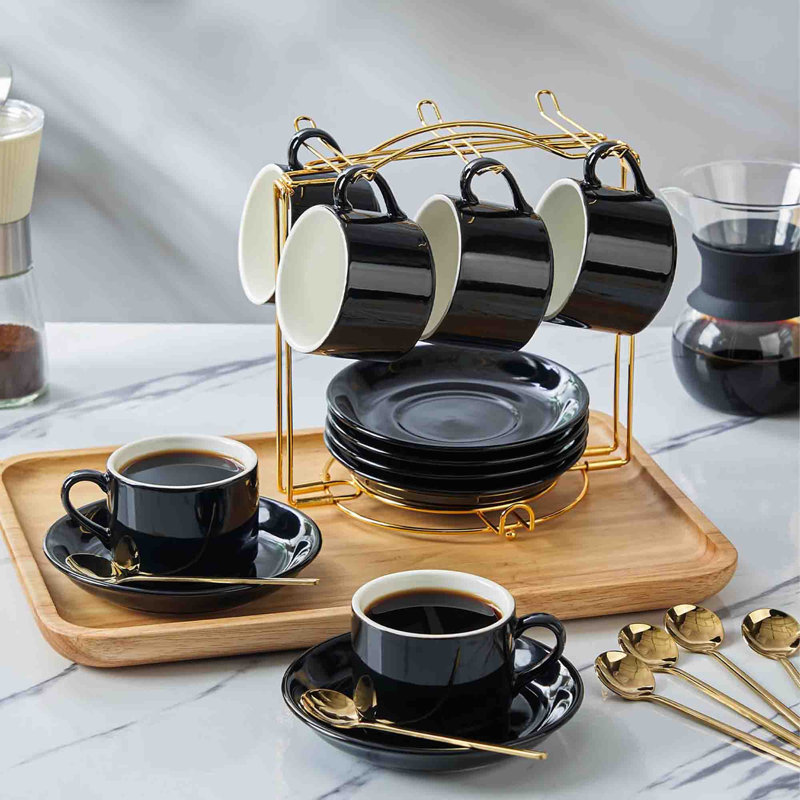 4 oz Tasse à espresso et soucoupe (ensemble de 6)