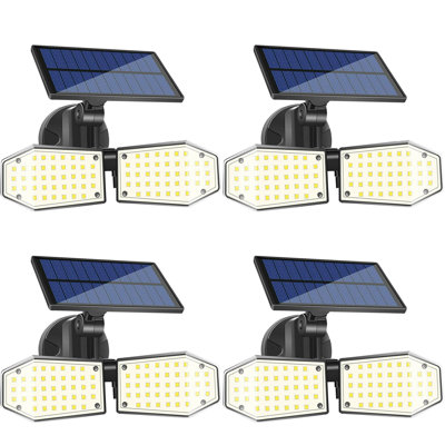 78-LED Solar Power Outdoor Security Spot Light With Motion Sensor (Set Of 4)