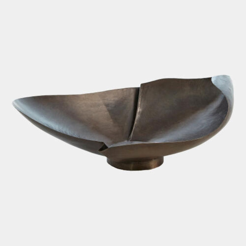 Creased Rolled Brass Decorative Bowl