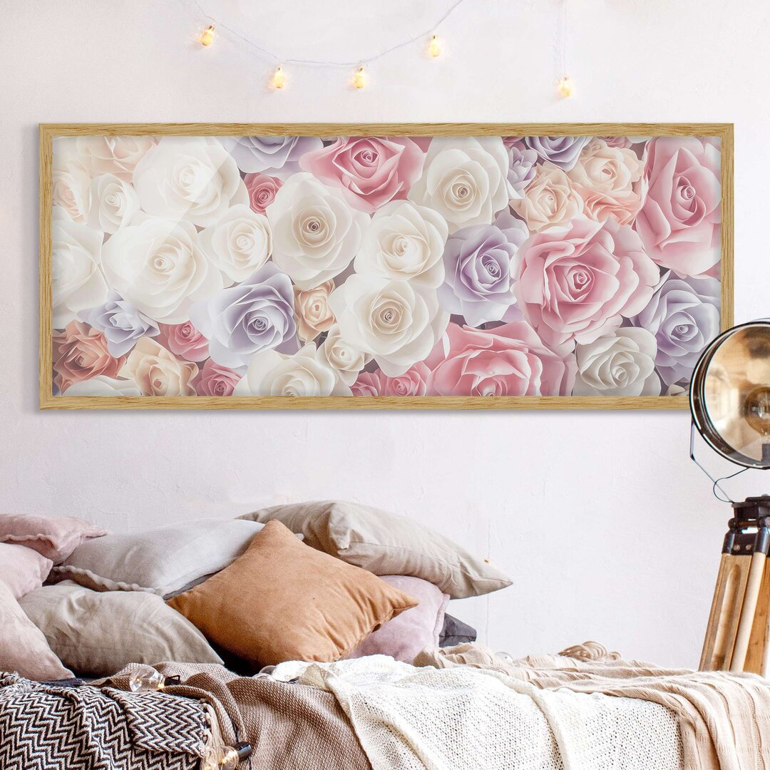 Gerahmtes Poster Pastel Paper Art Roses