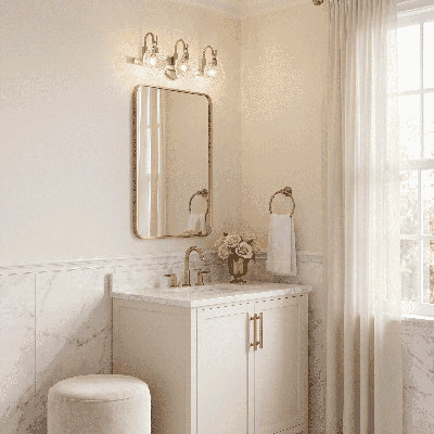 Kaelana 3-Light Vanity Light in Warm Brass