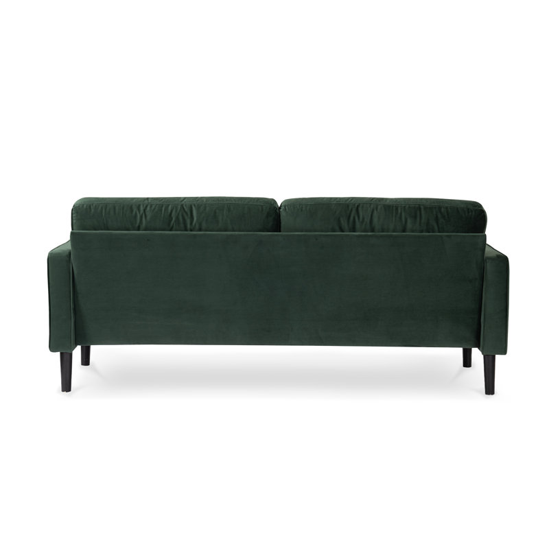 Baity Cushioned Loveseat Sofa, 3, Velvet Bottle Green
