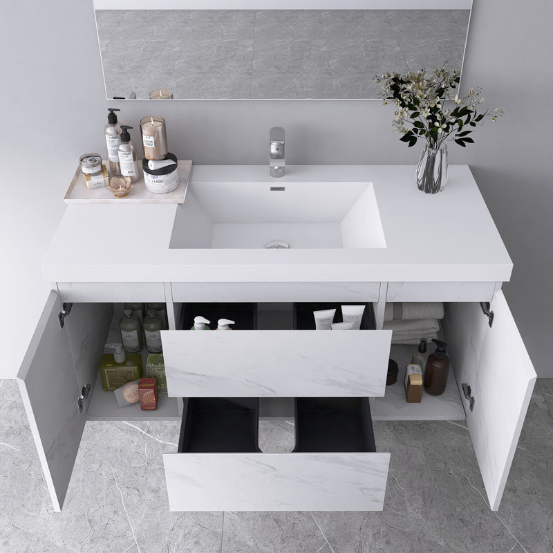 Armoire de salle de bain murale 48 po Minimalist, Blanc Jazz
