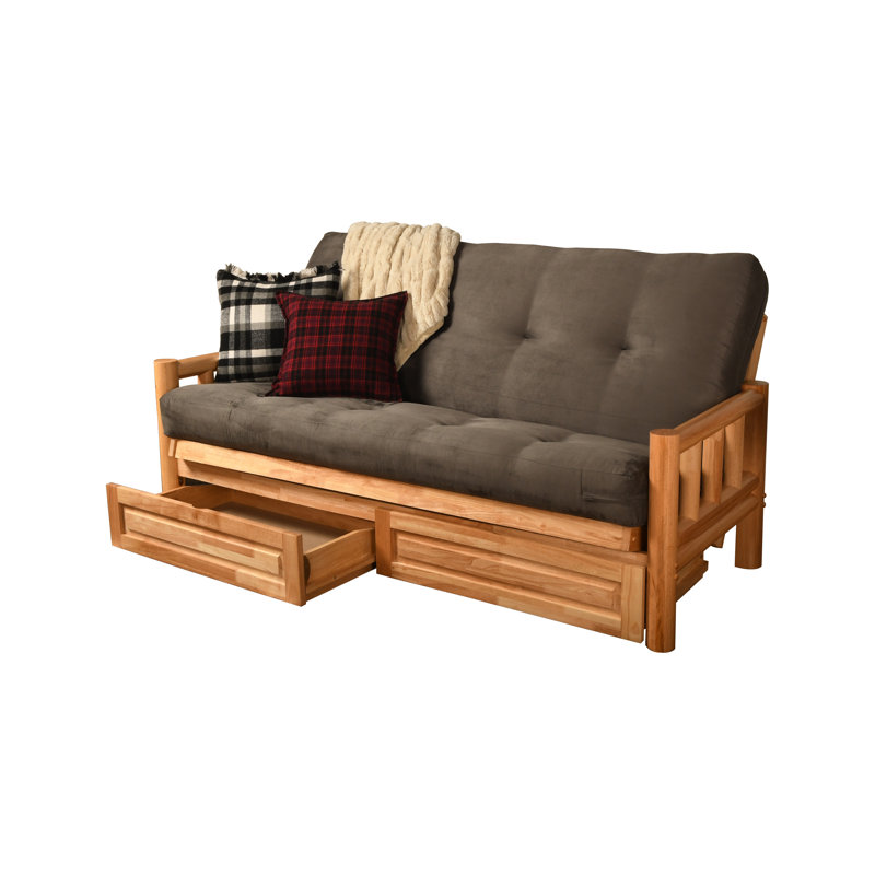 Futon complet avec matelas et rangement avec rangement Stratford, Suède gris