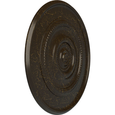 Endurathane Traditional Reece Ceiling Medallion, 24 3/8"OD x 1 1/8"P (Fits Canopies up to 5 7/8"), Hand-Painted Stone Hearth Crackle Finish