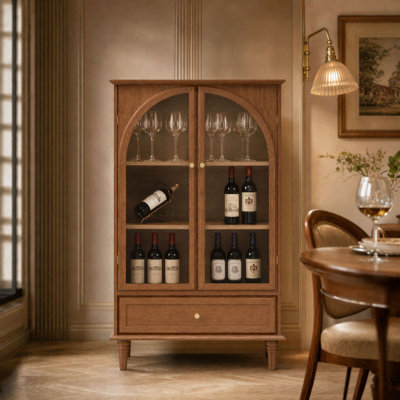 China Cabinets with Storage, 31.5 Inch MDF Wood Farmhouse Display Cabinet