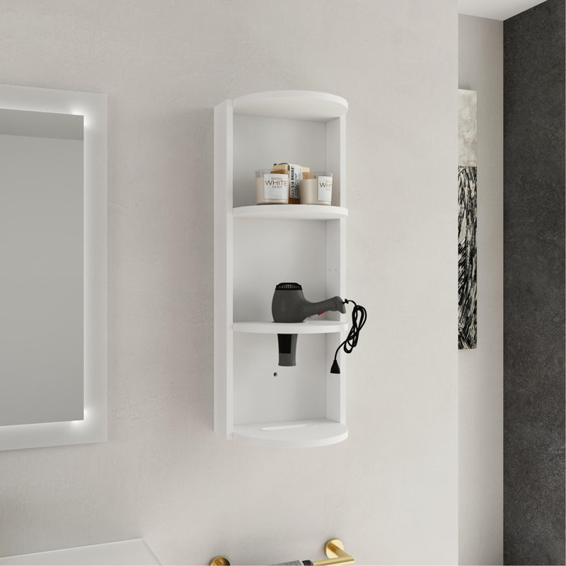 Étagère de rangement murale de salle de bain 12 po, support flottant | Idée de cadeau, Blanc