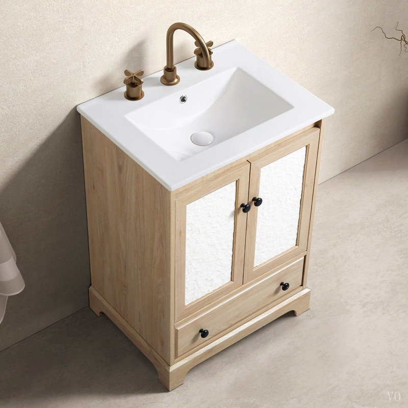 Ensemble de meuble-lavabo autoportant avec tiroir en céramique et 1 tiroir, 4" Centers