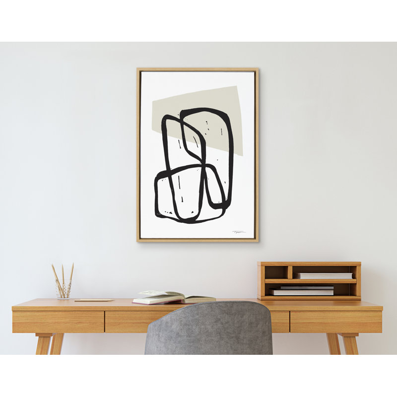 «Entangled Neutral» par déclaration sur toile encadrée, Encadré naturel