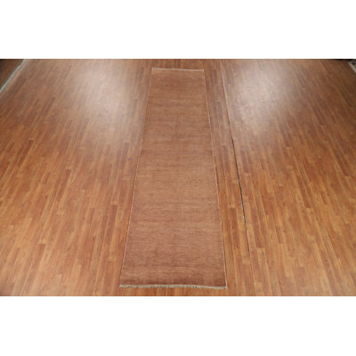 Tapis de couloir oriental brun clair Gabbeh 3 x 12