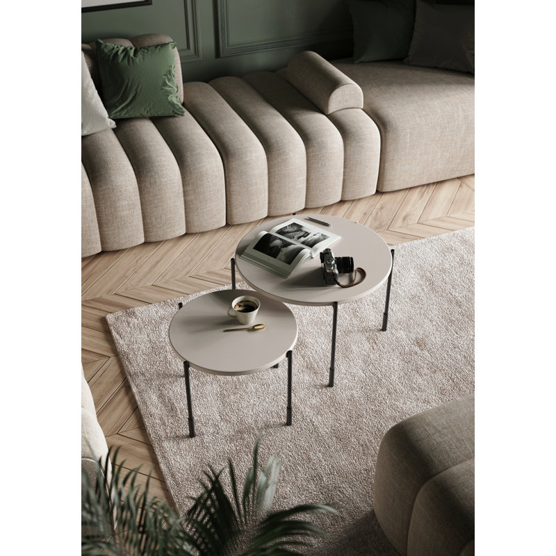 Four Leg Coffee Table, Cashmere, 40cm H x 49cm L x 49cm W