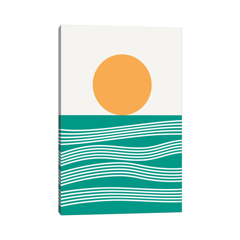 Abstract Landscape XVIC - Print on Canvas, Wrapped Canvas, 30.48 cm H x 45.72 cm W, Silver/White/Corn